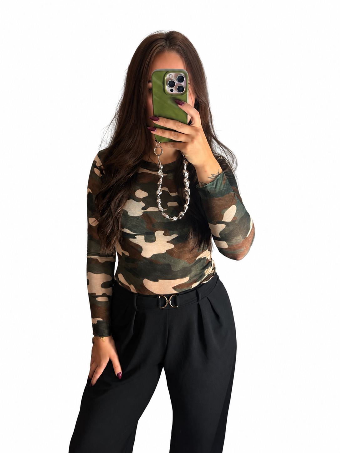 Nala soft top legerprint groen
