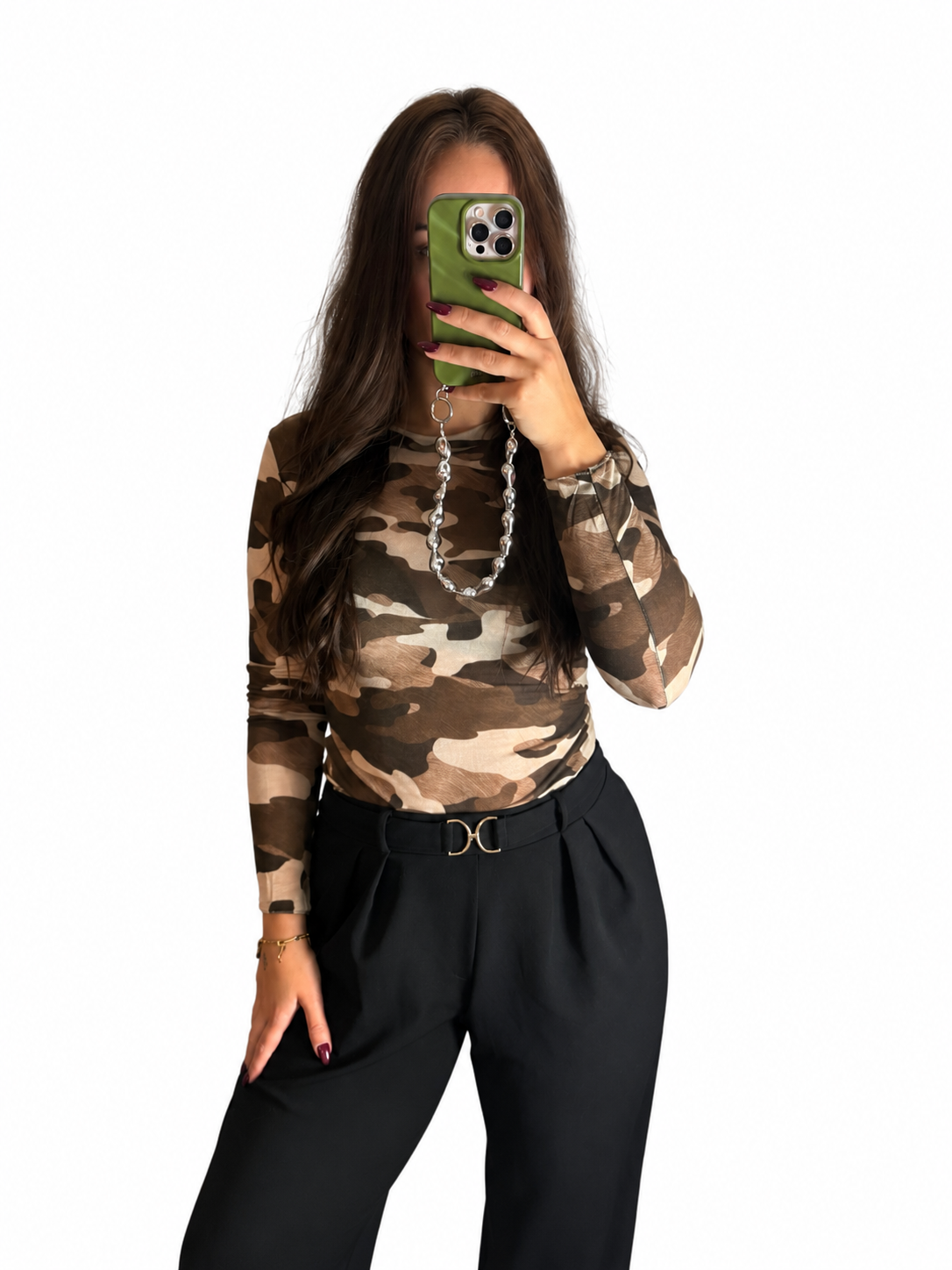Nala soft top legerprint bruin